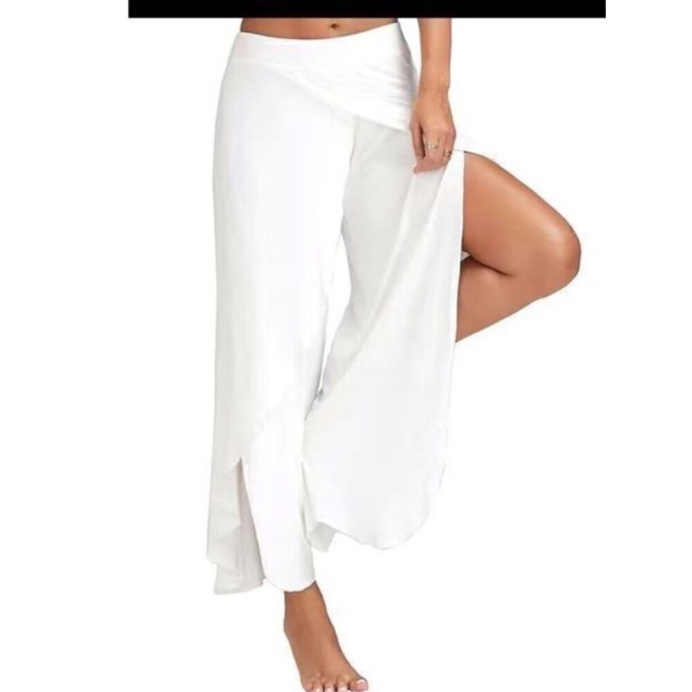 Flowy loose wide leg polyester BoHo pants ￼